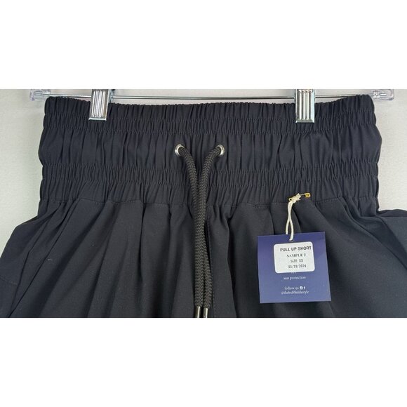 THE BUBBLE Black Pull-On Shorts Wide Waistband Drawstring Cuffed NWT Siz XS - Picture 5 of 10